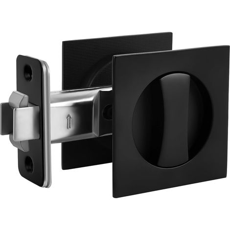Verrou de porte de poche noir mat en alliage de zinc (1/5)