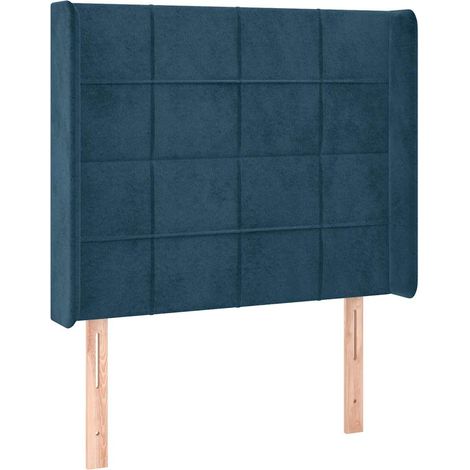 Testiera  Testata del letto ad Orecchio Blu Scuro 93x16x118/128 cm in Velluto (1/5)