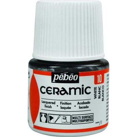 Peinture céramique décorative et résistante à FROID PEBEO 10 BLANC 45ml