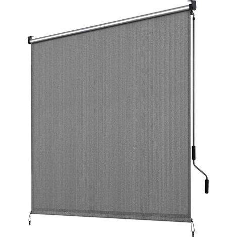 1 Stück Vertikalmarkise, Vertikaljalousie, HDPE-Balkonmarkise (180 x 240 cm, Grau) (1/4)