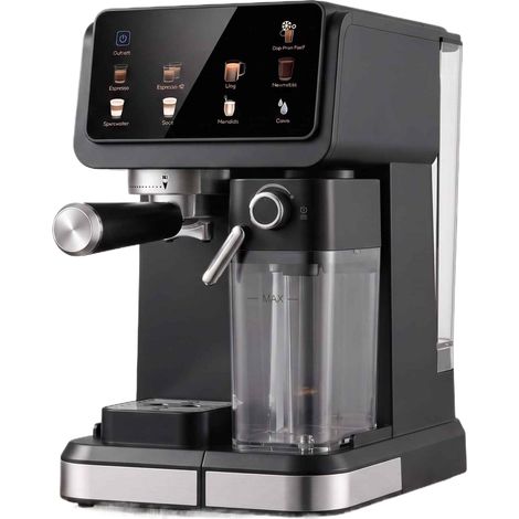 Machine à espresso 20 bars avec mousseur de lait automatique et écran tactile, blanc