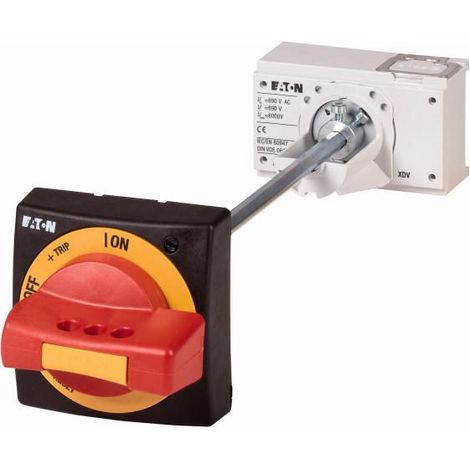 Poignée rotative à commande rompue sur porte rouge jaune 60mm axe max. taille 1 000100671 EATON NZM1 XTVDVR 60 NA