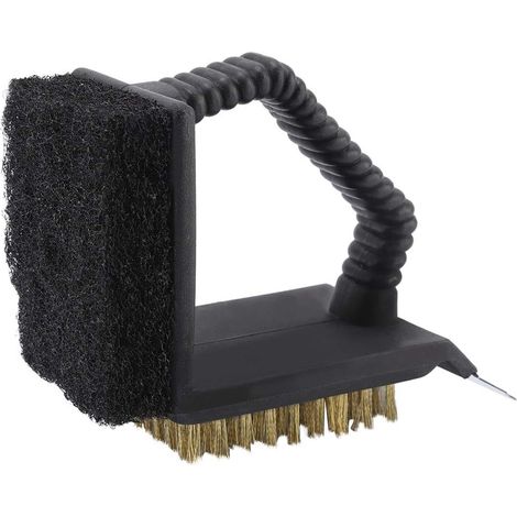 Brush of cleaning for barbecue, 3 in 1 Brush of cleaning for barbecue in metal Brush of cleaning for four to barbecue Tool of cleaning for barbecue for garden of kitchen (1/5)