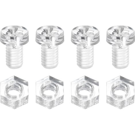 50Ensembles Vis et Écrous en PC M6 x 10mm Transparent (1/5)
