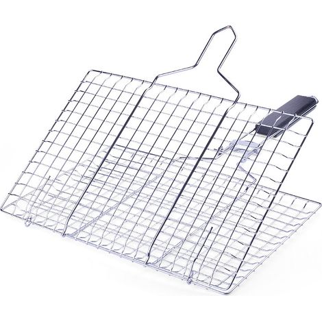 Grille barbecue double 32×32 cm pliable et extensible pour viande et poisson, outil de cuisson BBQ cuisine extérieure