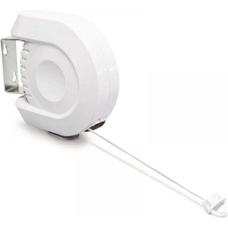 Étendoir à linge télescopique, XU, 15 m, Pour intérieur/extérieur, Séchoir à linge, Corde à linge, Plastique, Blanc - KZQ (1/4)