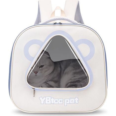 Sac à dos pour chat et animal de compagnie - Sac de transport pliable pour chat et chien - Sac à dos de transport respirant,bleu (1/5)