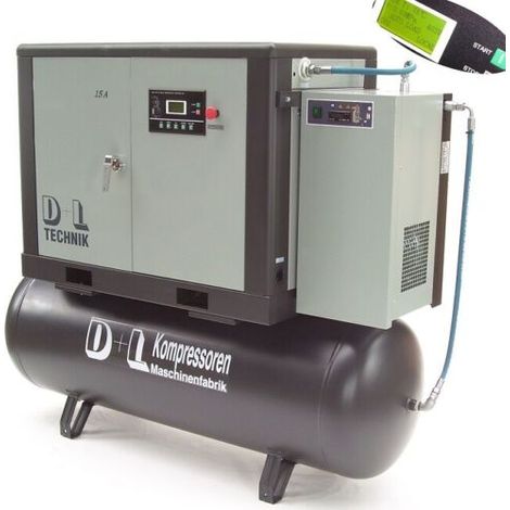 Schraubenkompressor 15kW Kompressor 2100 500L Kessel + Drucklufttrockner (1/5)