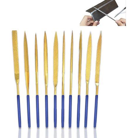 Jeu de 10pcs Mini Limes a Aiguilles en DiamantéE, Lot de Petites Diamant Lime Metal pour Le PonçAge Manuel du Bois, de La Bijouterie, du Plastique et du Bricolage en MéTal (140mm) (1/5)