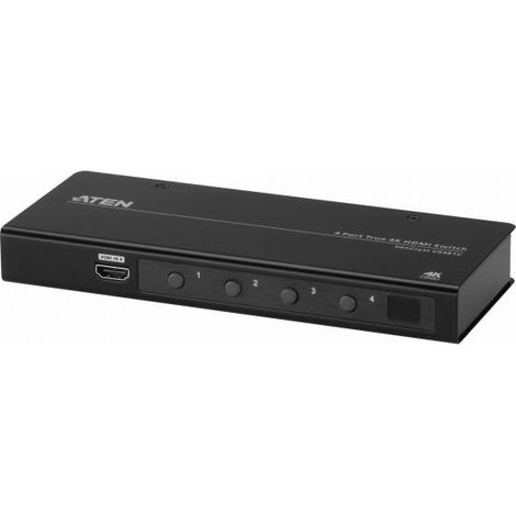 Switch HDMI Aten 4K, 4 porte, 60Hz, 3m, 18Gbps, in metallo, nero, VS481C-AT-G (1/3)