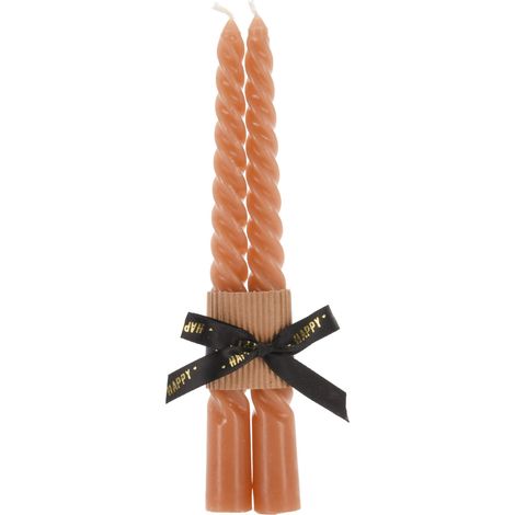 Bougies torsadées, ensemble de 2, 20 cm
