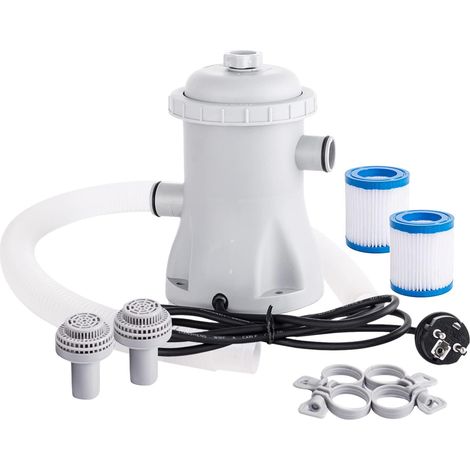 Pompe de Filtration de Piscine, avec 2 Cartouches de Filtre de Piscine, 330 GPH Pompe à Eau électrique pour pataugeoire, Pompes de Piscine Hors Sol, Petite Pompe de Filtration de Piscine (1/5)