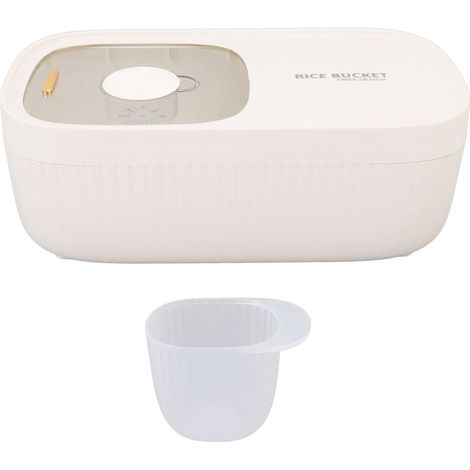 Boîte de Rangement Hermétique pour Riz et Grains, Couvercle Transparent, Cuisine, Blanc (1/5)