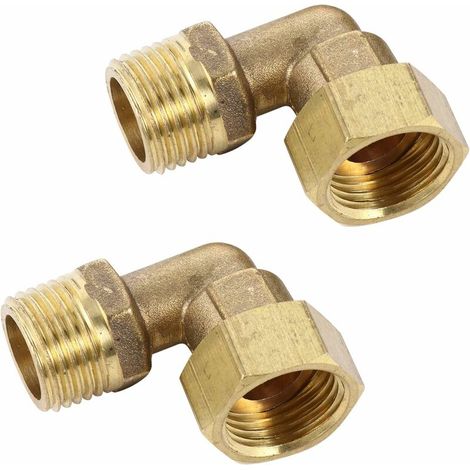 2 Pièces 90 Degrés Coude Connecteur de Tuyau de Plomberie 1/2 Pouce Cuivre Forgé Accessoires de Raccord de Tuyau (1/5)