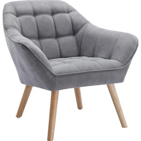 Fauteuil en tissu gris CASERTA (1/5)