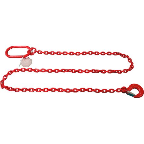 Dema – Chaîne de débardage 6 mm – Longueur 2,23 mètres – Acier 20Mn2 – Charge max. 1 tonne – Mousqueton et crochet de sécurité
