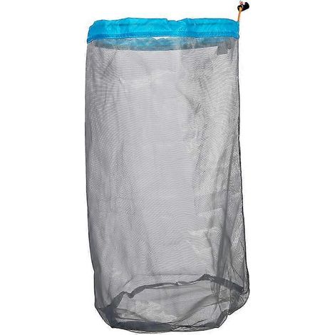 Sac de rangement ultraléger en filet avec cordon de serrage, idéal pour les voyages, la randonnée et le camping (bleu XL)