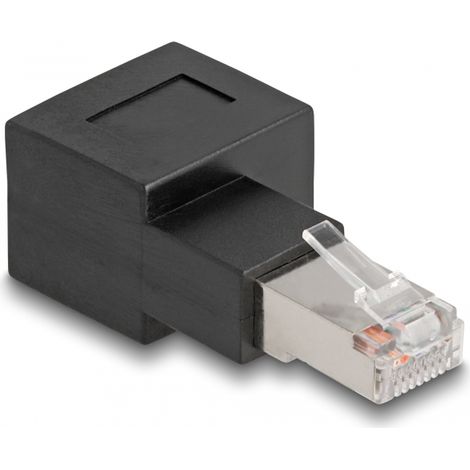 Delock Adaptador RJ45 macho a RJ45 hembra Cat.6A 90Â° acodado hacia la derecha