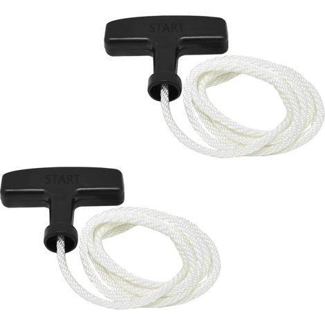 Set of 2 Recoil Start Pull Handles for Lawnmowers with Pull Cable, 134 mm Long Petrol Engine Pull Cord with Starter for Lawnmowers (1/5)