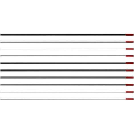Électrode Tungstène - WT20 - 1,6 mm x 150 mm - Pour Soudage Acier Alliages Titane - 10 Pièces