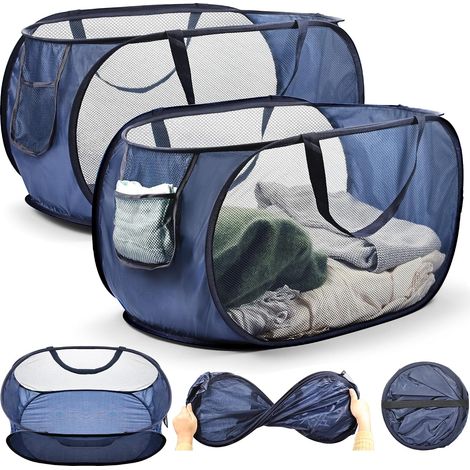 2 Pièces Panier à Linge Pliable, Dimensions 36 x 36 x 58 cm, Laundry Basket Idéal Pour les Salles de Bain, les Chambres, les Logements Étudiants, les Voyages et le Rangement Domestique (1/5)