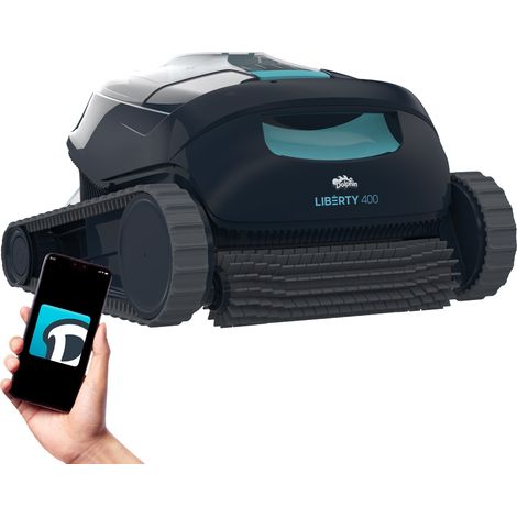 Maytronics Dolphin – Robot piscine Dolphin Liberty 400 – Nettoyage automatique 10m – Mode éco avec 3 cycles de 30 min – Click-Up pour extraction facile
