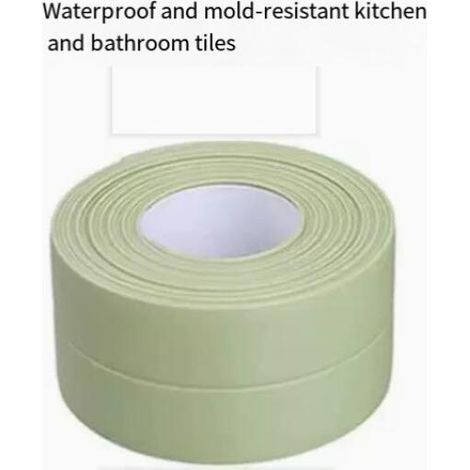 Dichtungsband, PVC-Band, geeignet für Badewannen, Wände, Duschräume und Waschbecken (grün, 3,8 cm x 3,2 m, 2 Stück) (1/5)