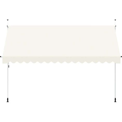 Auvent Marquise manuel rétractable, Store Banne pour Jardin Balcon Terrasse, 400 cm Crème OIB8906E (1/5)