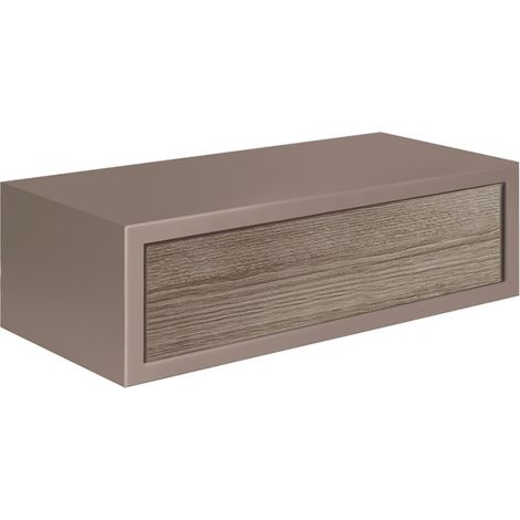 Étagère murale avec tiroir, table de chevet suspendue, chêne brun et moka, 45 x 13,4 x 20 cm - Legolo (1/4)