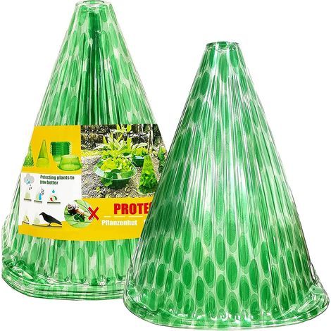 Lot de 20 chapeaux de protection pour plantes en plastique PET – Dimensions 22 x 19,5 cm – Résistants aux intempéries et nuisibles – Climat doux pour jeunes plantes (1/5)