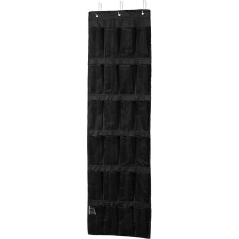 Appendiabiti da appendere dietro la porta con 24 scomparti, nero, 47 x 6,3 x 165 cm (1/5)