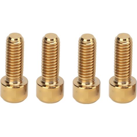 Lot de 4 vis de frein VTT en titane M6 16mm, boulons de serrage pour frein à disque vélo, fixation or, accessoires cyclisme (1/5)