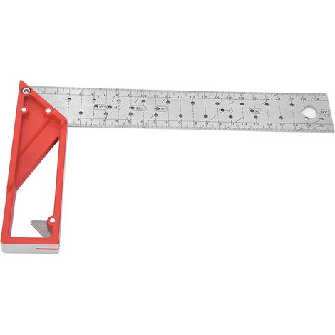 Règle de Travail du Bois Durable en Acier Inoxydable avec Marquage Multi-angle pour Outil de Menuiserie, 25 Cm, pour les Amateurs de Bricolage (25CM) (1/5)