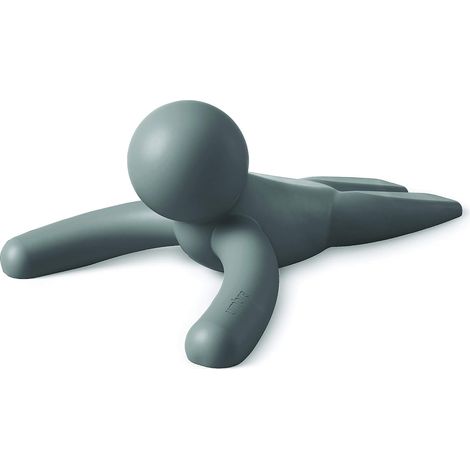 JSSEVN - Sturdy and flexible doorstop. Soft-touch finish. Protects your floors. Anthracite. (1/4)