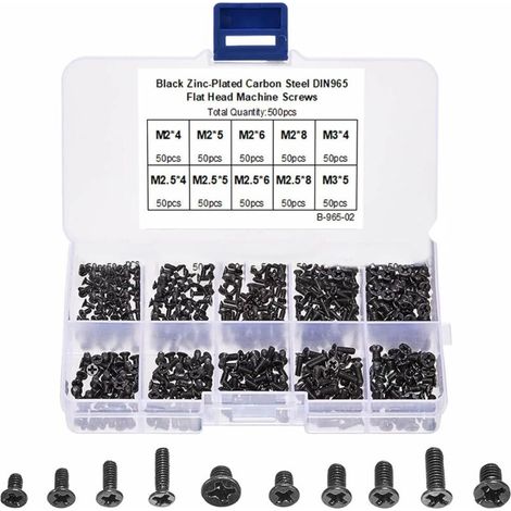 Vis Ordinateur, Micro Visserie, Vis pour Ordinateur Portable, Micro Vis de Réparation, Kit de Vis pour Ordinateur Portable Minuscule avec 10 Tailles, pour Ordinateur Portable, Carte Mère, Mont