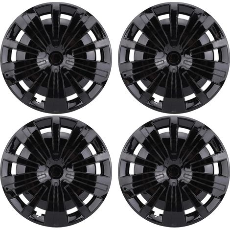4 pièces 16 pouces enjoliveurs enjoliveurs de roue remplacement R16 jante couverture Snap On moyeu capuchons Kit universel pour voitures camion SUV noir (1/5)