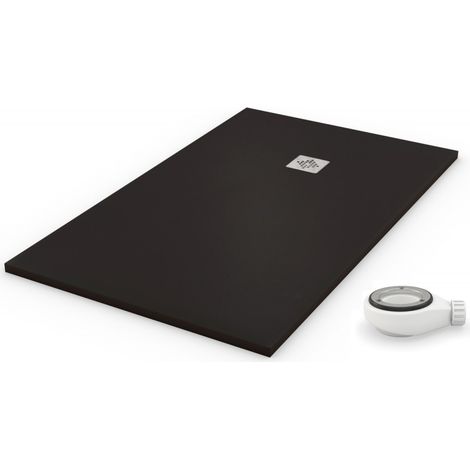 Duschwanne extra flach NATURAL schwarz RAL 9005 90x90