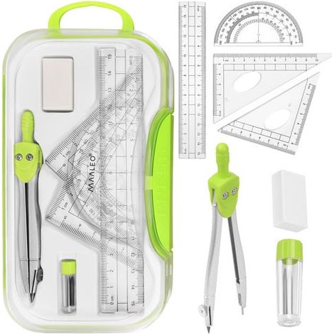 Large 7-Piece School Geometry Set with Compass (1/5)