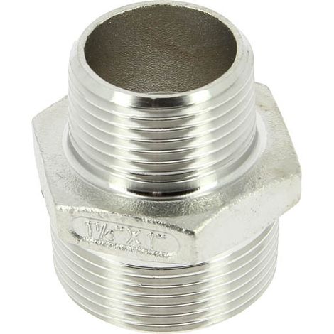 Mamelon inox réduit Mâle 1"1/4-1"