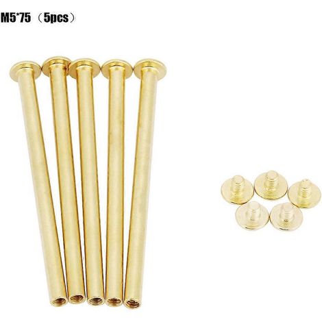 5 Stück M5 Flachkopf-Buchalbum-Nieten-Schraubenset DIY-Bastelnieten (M575)