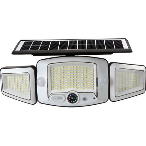 Lampe solaire à détecteur de mouvement 4000 mAh, 2500 lm, double capteur PIR 270°, IP65, idéale pour le jardin et le camping. (1/5)