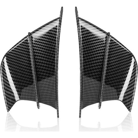 2pcs Ailes De Moto,Aile CaréNage Moto Kit Aile AéRodynamique Moto Aile CaréNage En Fiber Carbone Aileron D'Ailette Moto Pour Plupart Des Scooters Moto éLectriques Fibre Carbone Noire (1/5)