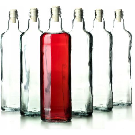 KADAX Transparente Schnapsflaschen, 700 ml, 6 Stück