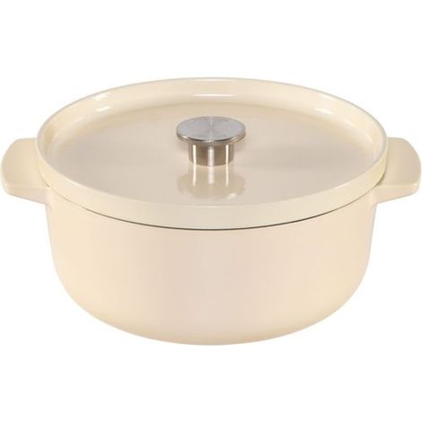 KitchenAid Bräter mit Deckel Gusseisen 26cm, creme