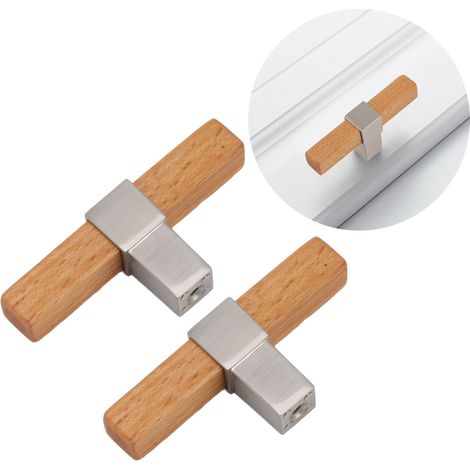 2/ Verkauf von Schubladengriffen aus Massivholz, moderner und luxuriöser minimalistischer Stil, Griffe für Möbelschubladen, Schuhschrank- und Kleiderschranktüren, einlochige Holzgriffe B1270, Durchgan (1/5)