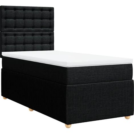 Maison Exclusive - Giroletto a Molle con Materasso Nero 80x200 cm inTessuto