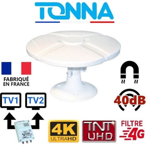 Antenne TV - TONNA - OMNI TONNA - 40dB - Omnidirectionnelle - Double sortie 2 TV (1/3)