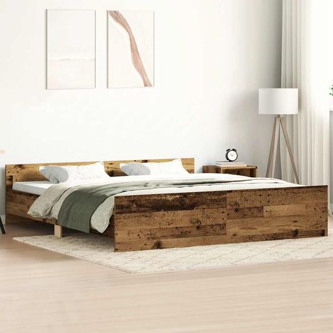 Bettgestell ohne Matratze Altholz-Optik 180x200cm Holzwerkstoff
