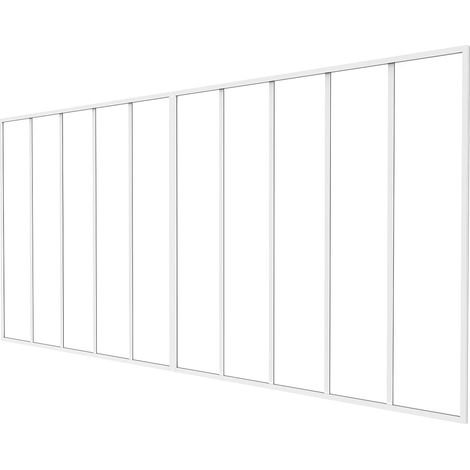 Verrière atelier en aluminium thermolaqué - L240 x H130 - Blanc - BAYVIEW