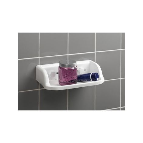 Etagère de douche à ventouses Blanc 30x8x17 cm (1/3)